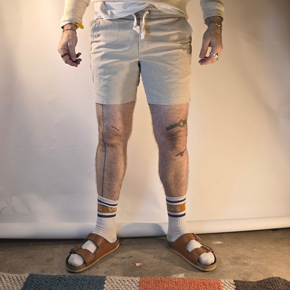 Marine Layer Shorts Mens Small Tan Drawstring Adjustable Waist Spring 2021 Beach